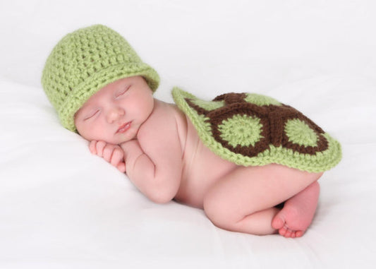 Handcrafted Woolen Baby Turtle Cape – Soft Crochet Keepsake & Photography Prop