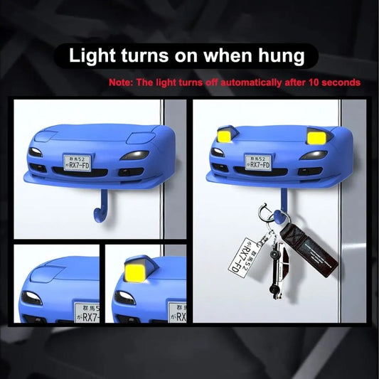 Car Headlight Key Holder – Novelty Wall-Mounted Key Organizer for Car Lovers