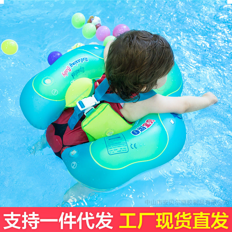 Baby Pool Float with Sun Canopy | Anti-Flip Swim Trainer for Infants
