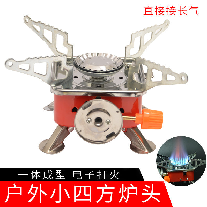 Foldable Camping Stove – Heavy Duty Stainless Steel Outdoor Gas Burner with Piezo Ignition