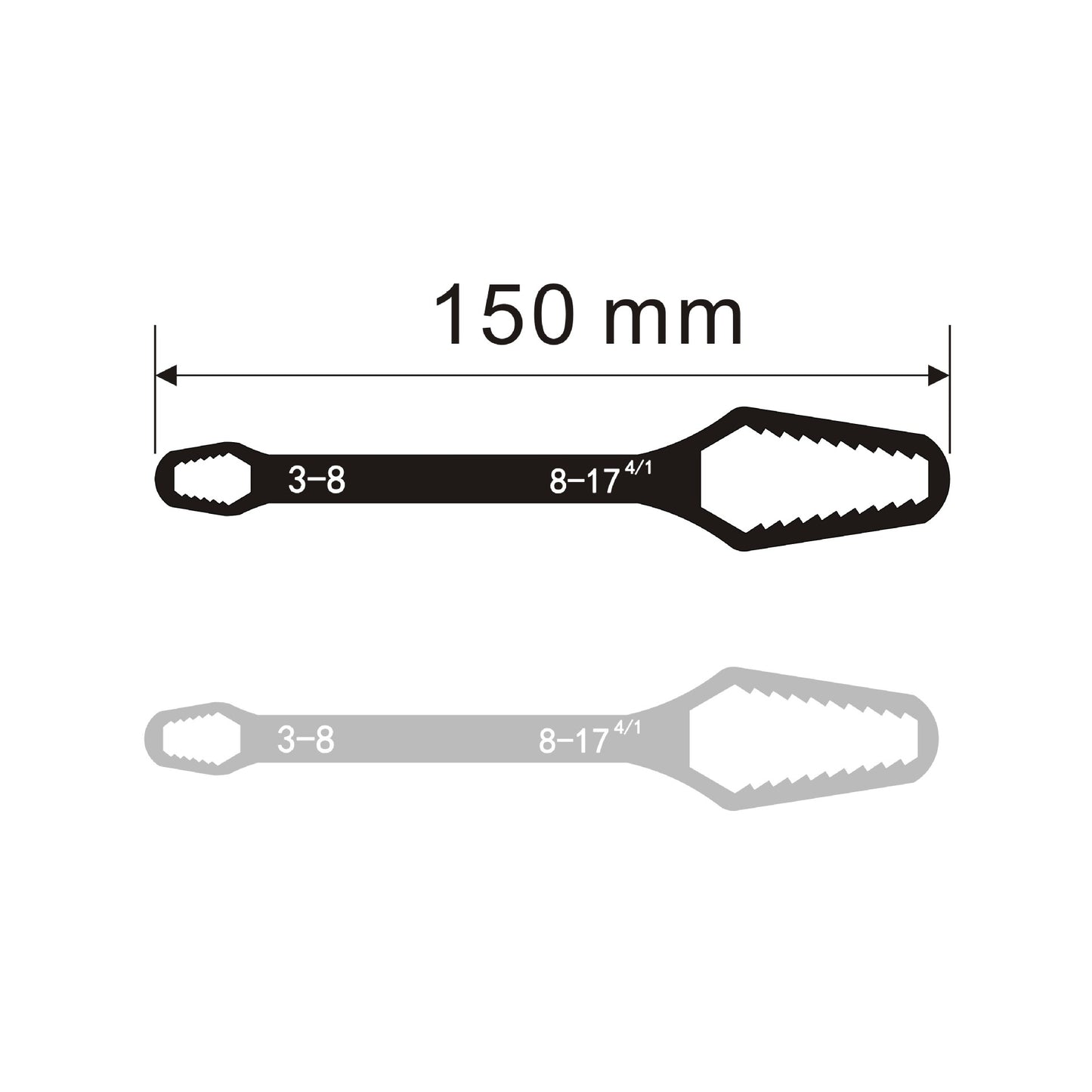 Universal Adjustable Wrench – Multifunctional Torx Spanner | 45# Steel, 3–17mm (240mm)
