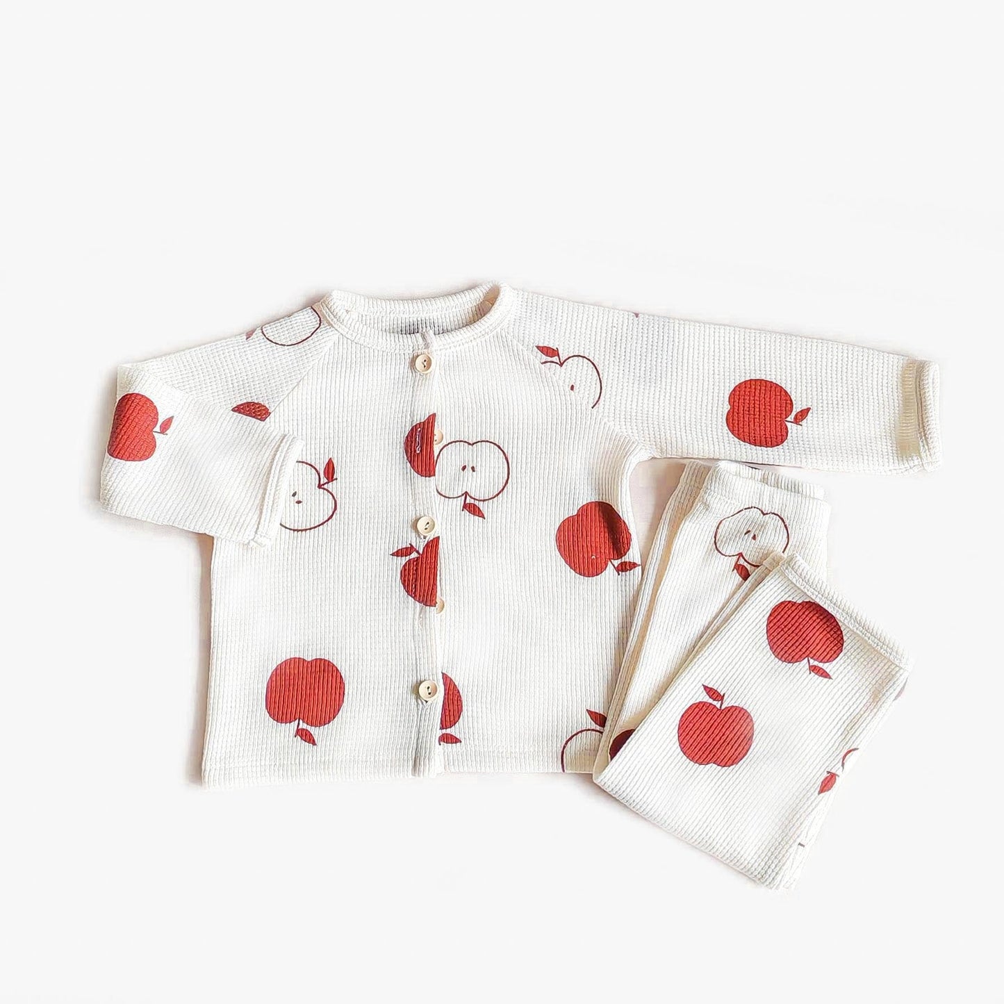 Baby Waffle Knit Lounge Set – Breathable 2-Piece Pajamas for Boys & Girls