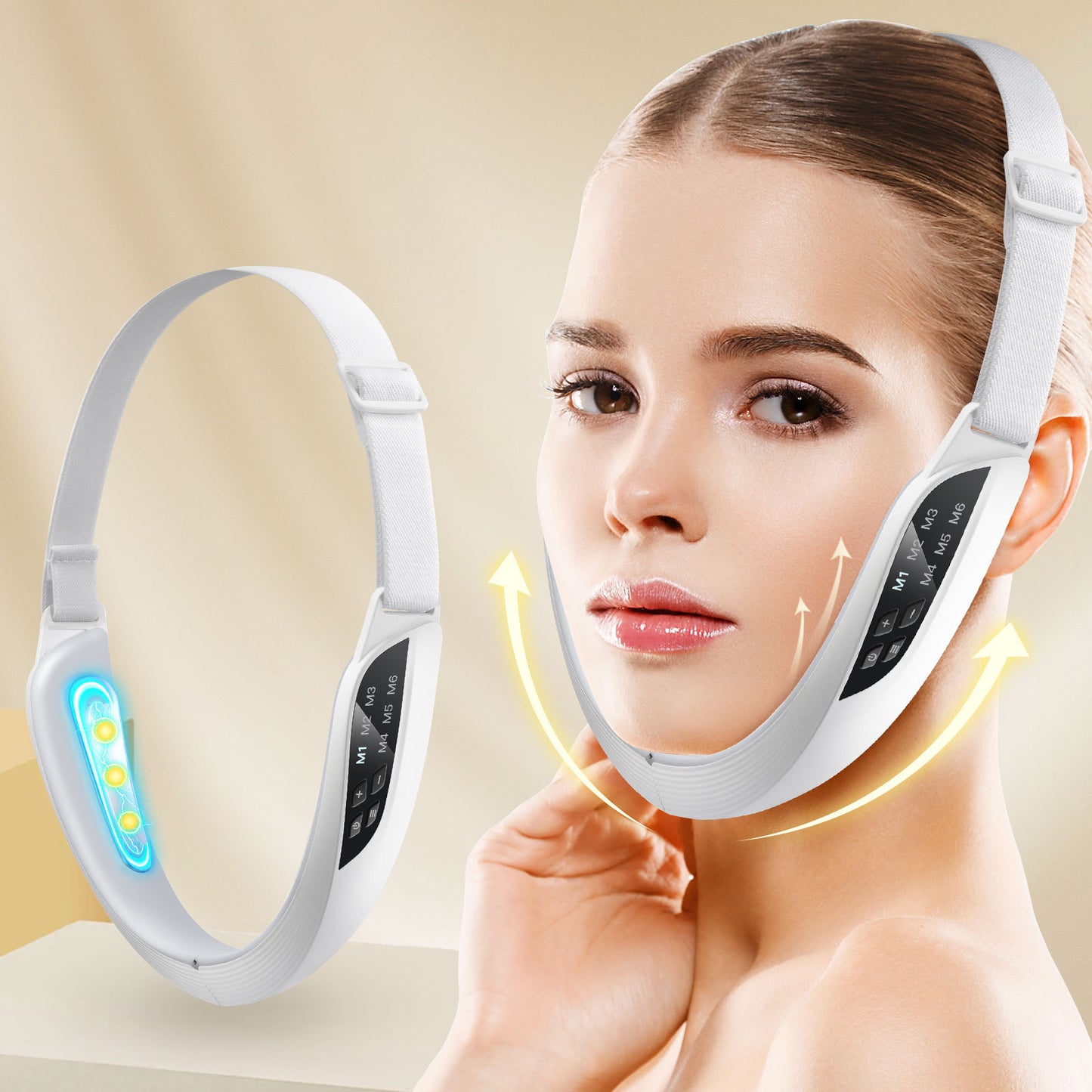 Double Chin Eraser & V-Face Lifter | EMS Facial Massage Belt with LED