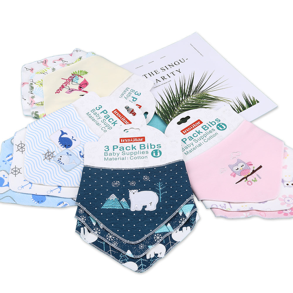 Organic Cotton Baby Bandana Bibs – Absorbent & Soft Drool Bibs (3-Piece Set)