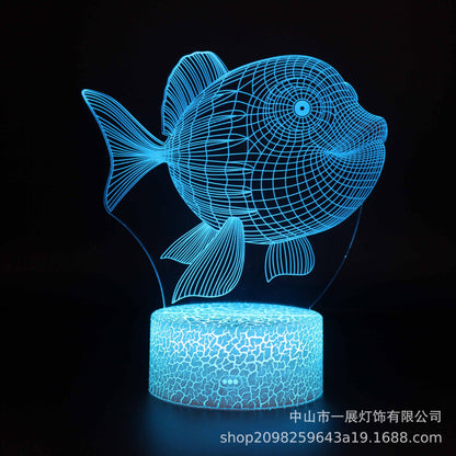3D Illusion LED Night Light – Color-Changing Mood Lamp with Remote