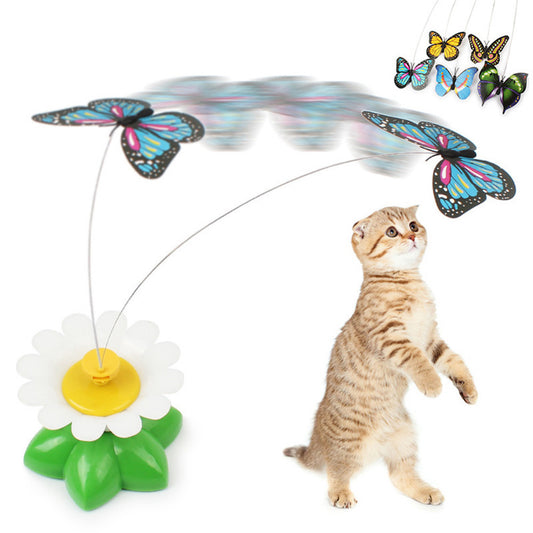 360° Automatic Rotating Cat Toy | Interactive Butterfly & Bird Hunter