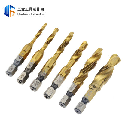Titanium Plated HSS Metric Compound Taps – Precision Threading Drill Bits Set (M3–M10)