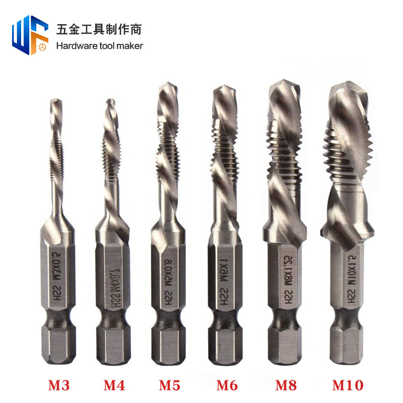 Titanium Plated HSS Metric Compound Taps – Precision Threading Drill Bits Set (M3–M10)