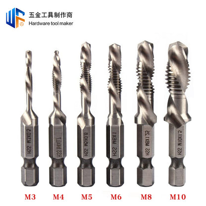 Titanium Plated HSS Metric Compound Taps – Precision Threading Drill Bits Set (M3–M10)