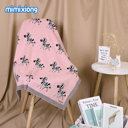 Baby Cartoon Swaddle Wrap – Soft Cotton Milestone Blanket