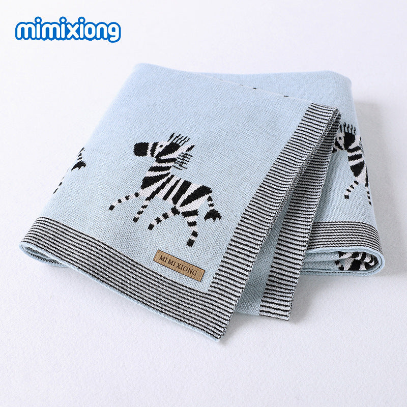 Baby Cartoon Swaddle Wrap – Soft Cotton Milestone Blanket