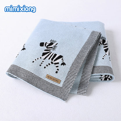 Baby Cartoon Swaddle Wrap – Soft Cotton Milestone Blanket