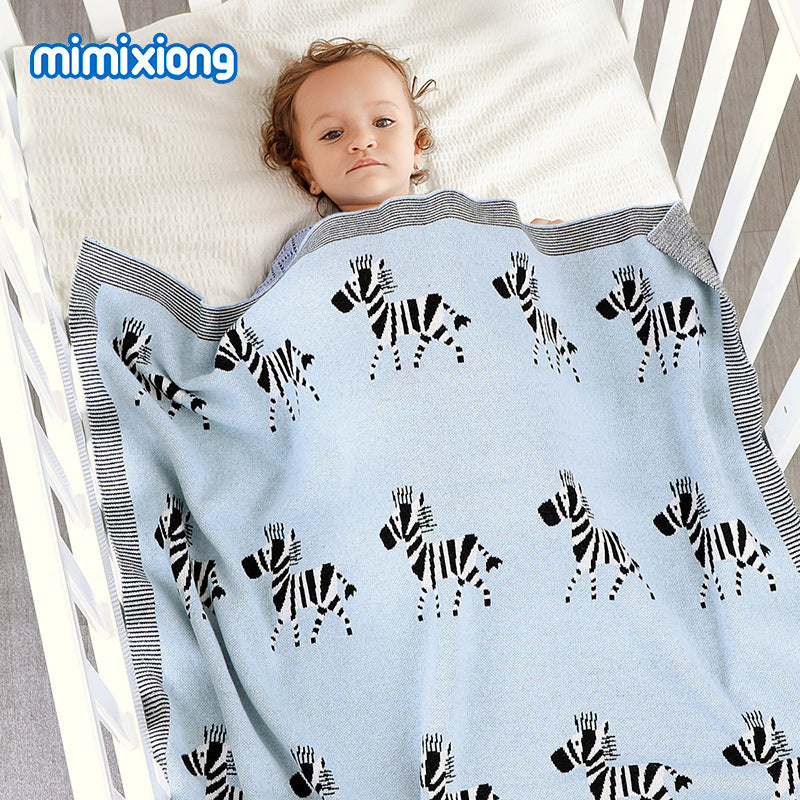Baby Cartoon Swaddle Wrap – Soft Cotton Milestone Blanket