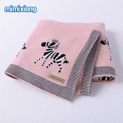 Baby Cartoon Swaddle Wrap – Soft Cotton Milestone Blanket