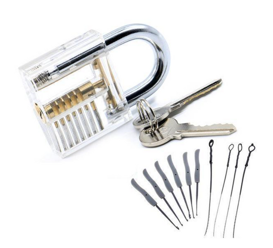 ClearView™ Transparent Lock Training Set | See-Through Padlock Practice Kit for Beginners
