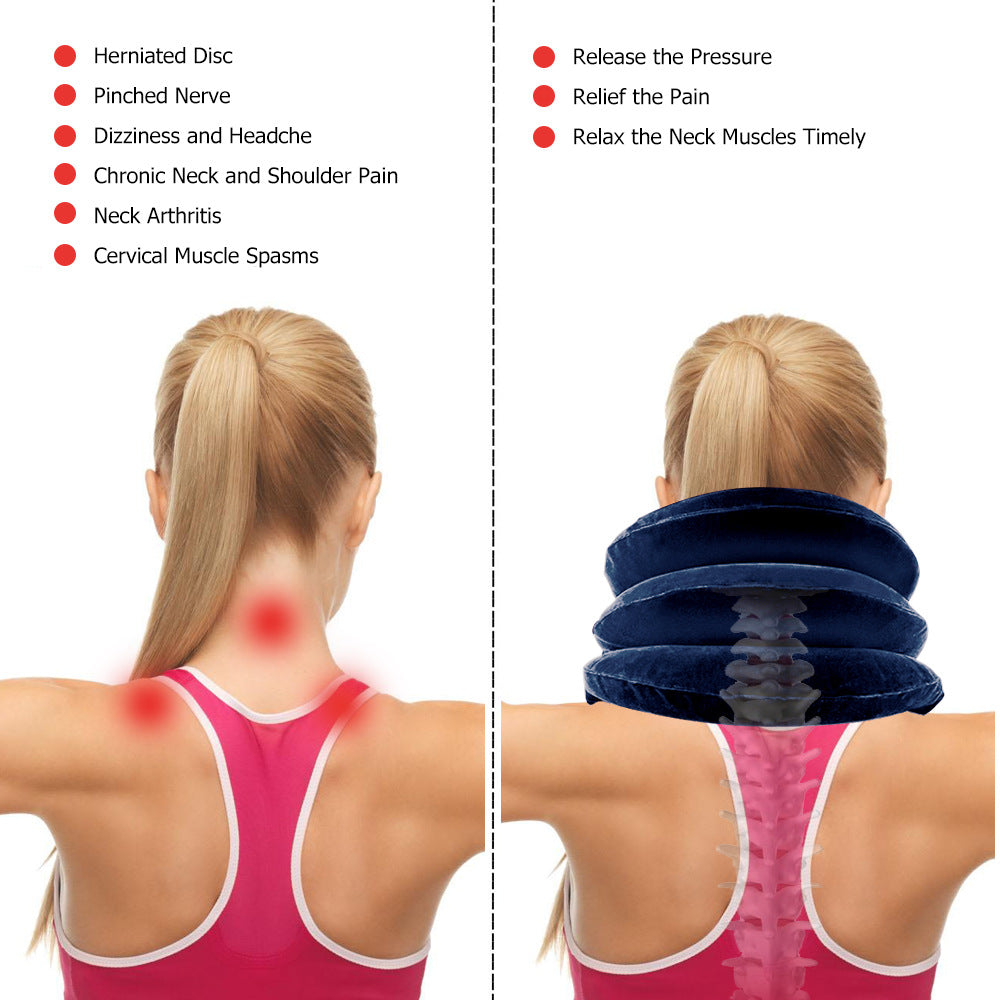 Ergonomic Inflatable Neck Support | Cervical Traction Pillow
