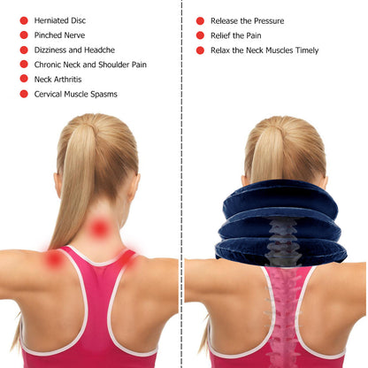 Ergonomic Inflatable Neck Support | Cervical Traction Pillow