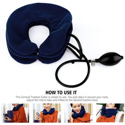 Ergonomic Inflatable Neck Support | Cervical Traction Pillow