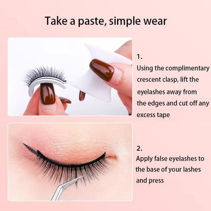 Self-Adhesive False Eyelashes – Glue-Free Reusable Full Strip Lashes (1 Pair)