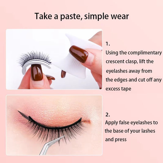 Self-Adhesive False Eyelashes – Glue-Free Reusable Full Strip Lashes (1 Pair)