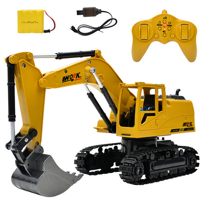 1:24 Alloy RC Excavator Toy | 2.4G 8-Way Remote Control Construction Vehicle