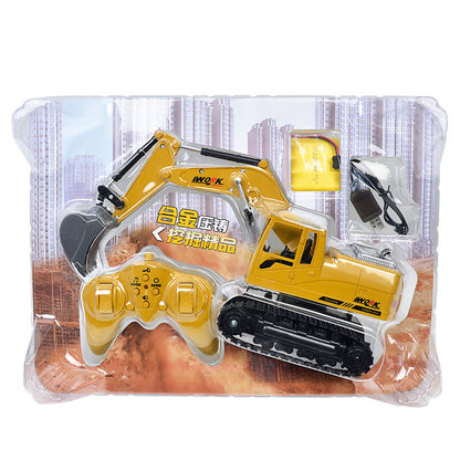 1:24 Alloy RC Excavator Toy | 2.4G 8-Way Remote Control Construction Vehicle