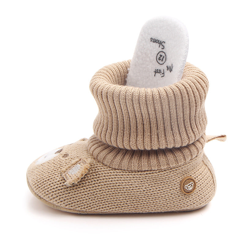 ❄️ Cozy Winter Wool Booties | Soft Anti-Slip First Walkers for Newborns