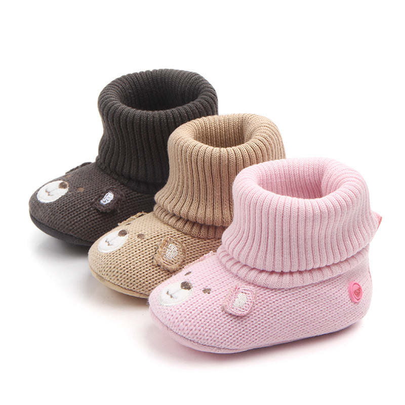 ❄️ Cozy Winter Wool Booties | Soft Anti-Slip First Walkers for Newborns