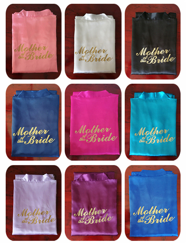 Bridesmaid Robes with Gold Glitter Letter | Satin Wedding Party Sleepwear & Bathrobes