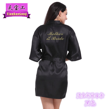 Bridesmaid Robes with Gold Glitter Letter | Satin Wedding Party Sleepwear & Bathrobes