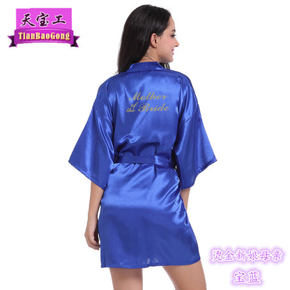 Bridesmaid Robes with Gold Glitter Letter | Satin Wedding Party Sleepwear & Bathrobes