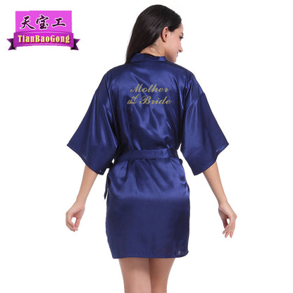 Bridesmaid Robes with Gold Glitter Letter | Satin Wedding Party Sleepwear & Bathrobes