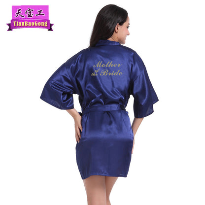 Bridesmaid Robes with Gold Glitter Letter | Satin Wedding Party Sleepwear & Bathrobes