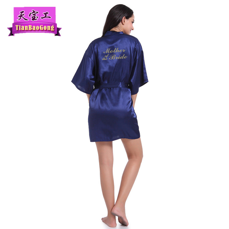 Bridesmaid Robes with Gold Glitter Letter | Satin Wedding Party Sleepwear & Bathrobes