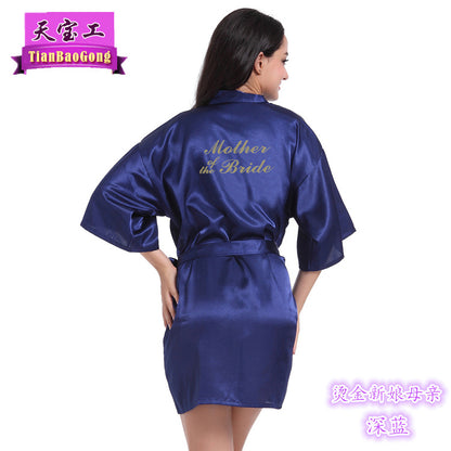 Bridesmaid Robes with Gold Glitter Letter | Satin Wedding Party Sleepwear & Bathrobes