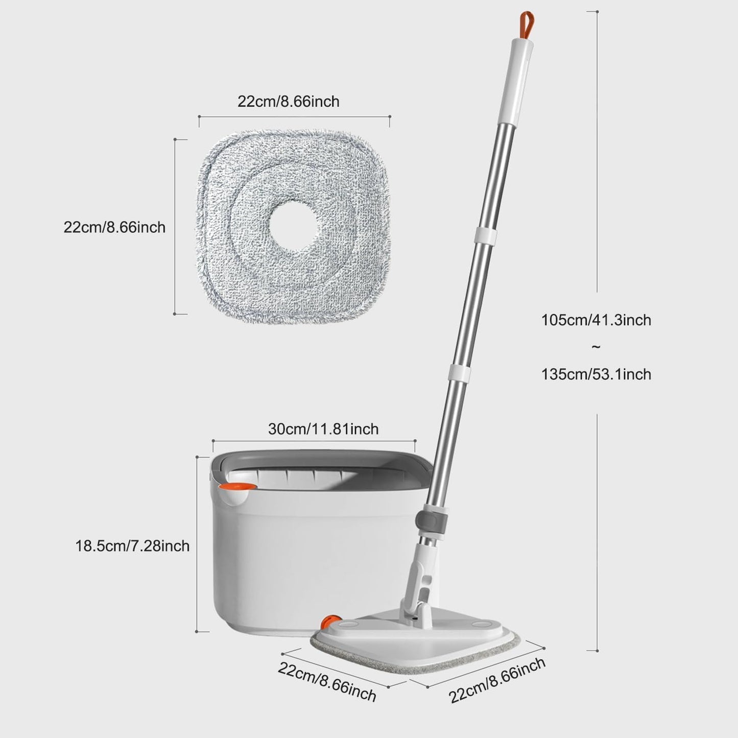 Square Spin Mop Bucket Set