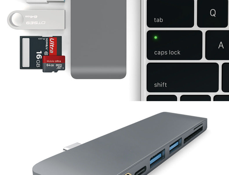 6-in-1 Ultimate USB-C Hub | 100W PD Fast Charging, 4K HDMI & High-Speed Data Dock - Aluminum Alloy