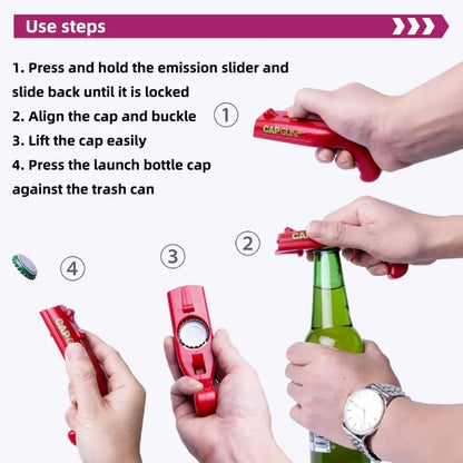 Cap Cannon Bottle Opener | Projectile Cap Launcher | Party Game & Gag Gift
