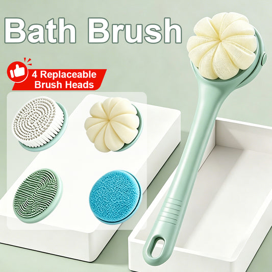 Long Handle Electric Back Scrubber | 4-in-1 Rotating Bath Brush