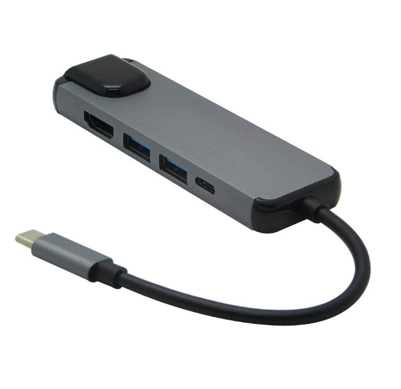 5-in-1 USB-C Hub | 4K HDMI, Ethernet, Dual USB – Slim Multi-Port Adapter for MacBook & Laptop