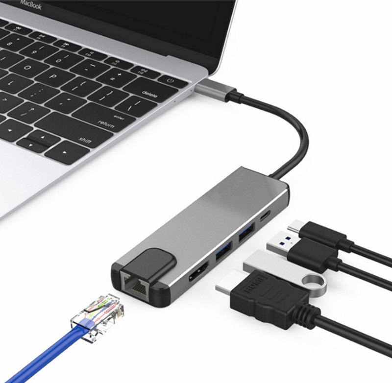 5-in-1 USB-C Hub | 4K HDMI, Ethernet, Dual USB – Slim Multi-Port Adapter for MacBook & Laptop