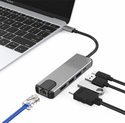 5-in-1 USB-C Hub | 4K HDMI, Ethernet, Dual USB – Slim Multi-Port Adapter for MacBook & Laptop