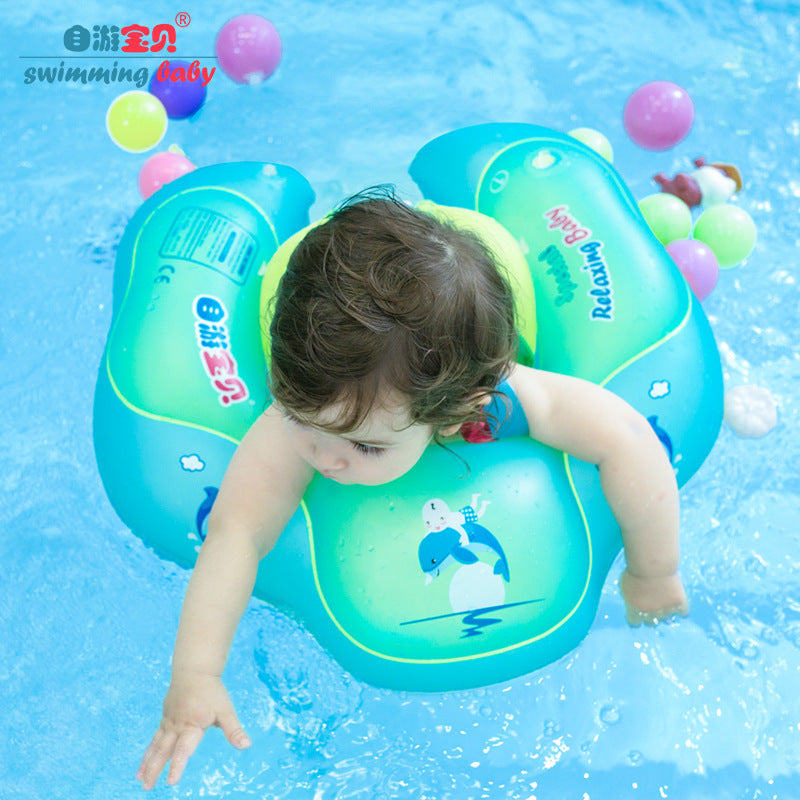 Baby Pool Float with Sun Canopy | Anti-Flip Swim Trainer for Infants