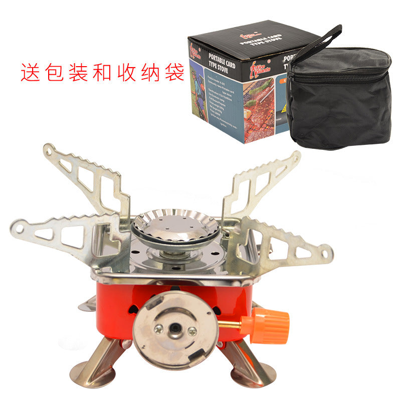 Foldable Camping Stove – Heavy Duty Stainless Steel Outdoor Gas Burner with Piezo Ignition