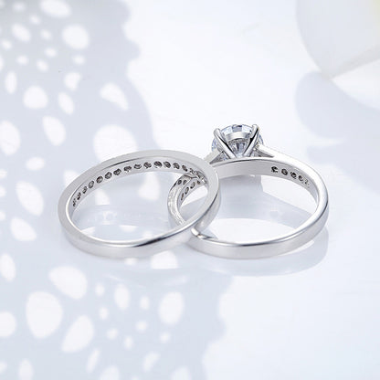 Cubic Zirconia Ring Set | Silver-Toned Couple & Friendship Rings (Set of 2)