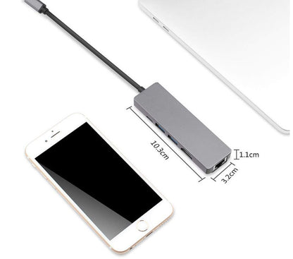 5-in-1 USB-C Hub | 4K HDMI, Ethernet, Dual USB – Slim Multi-Port Adapter for MacBook & Laptop