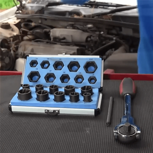 10pc Impact Bolt & Nut Extractor Set | Damaged Screw Remover | Cr-V Steel with Aluminium Case