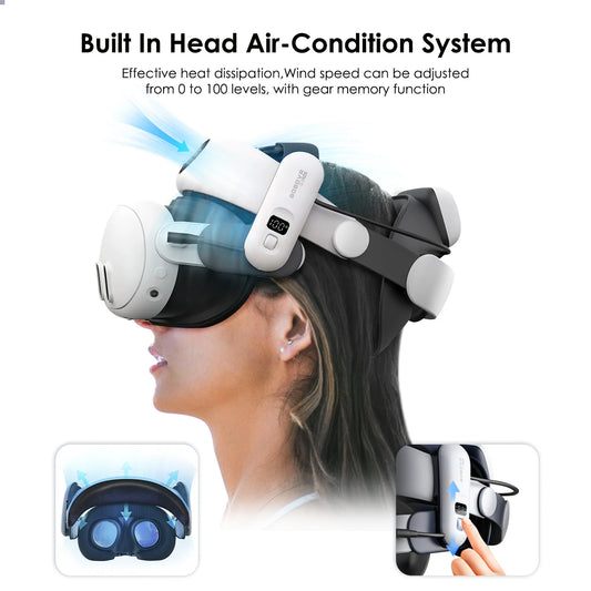 BOBOVR S3 Pro Battery Head Strap for Meta Quest 3 & 3S – 10,000mAh Hot-Swap with Active Cooling