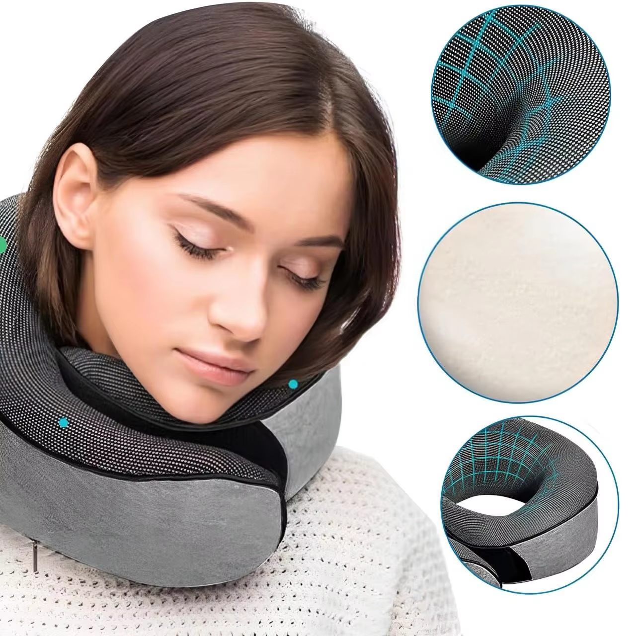 Memory Foam Snail Travel Pillow | Ergonomic Neck & Chin Support