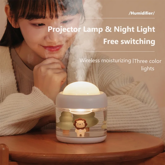 500ML Portable Air Humidifier & Star Projector | Silent & Rechargeable